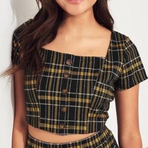 Hollister plaid crop top